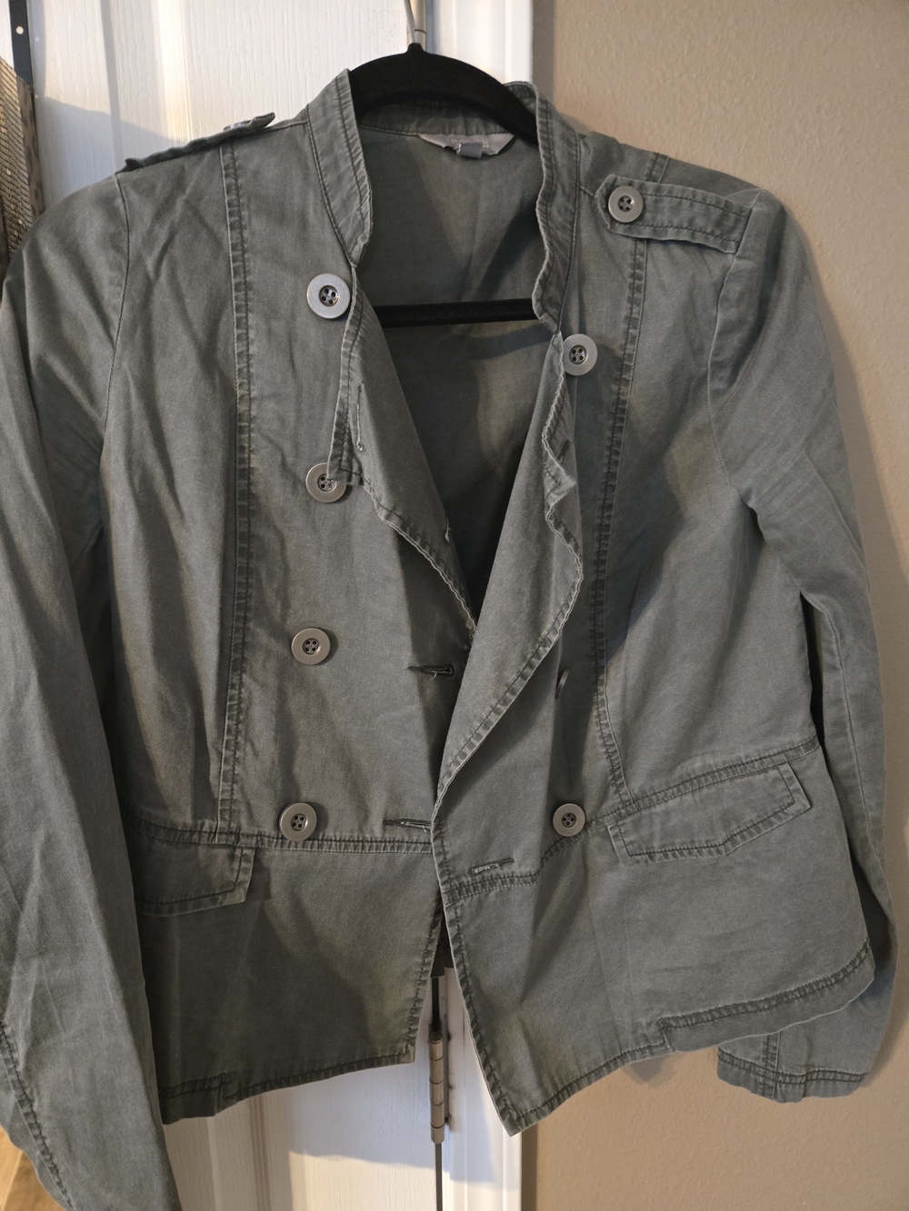 Rubbish Gray Military Utility Jacket Peplum Medium